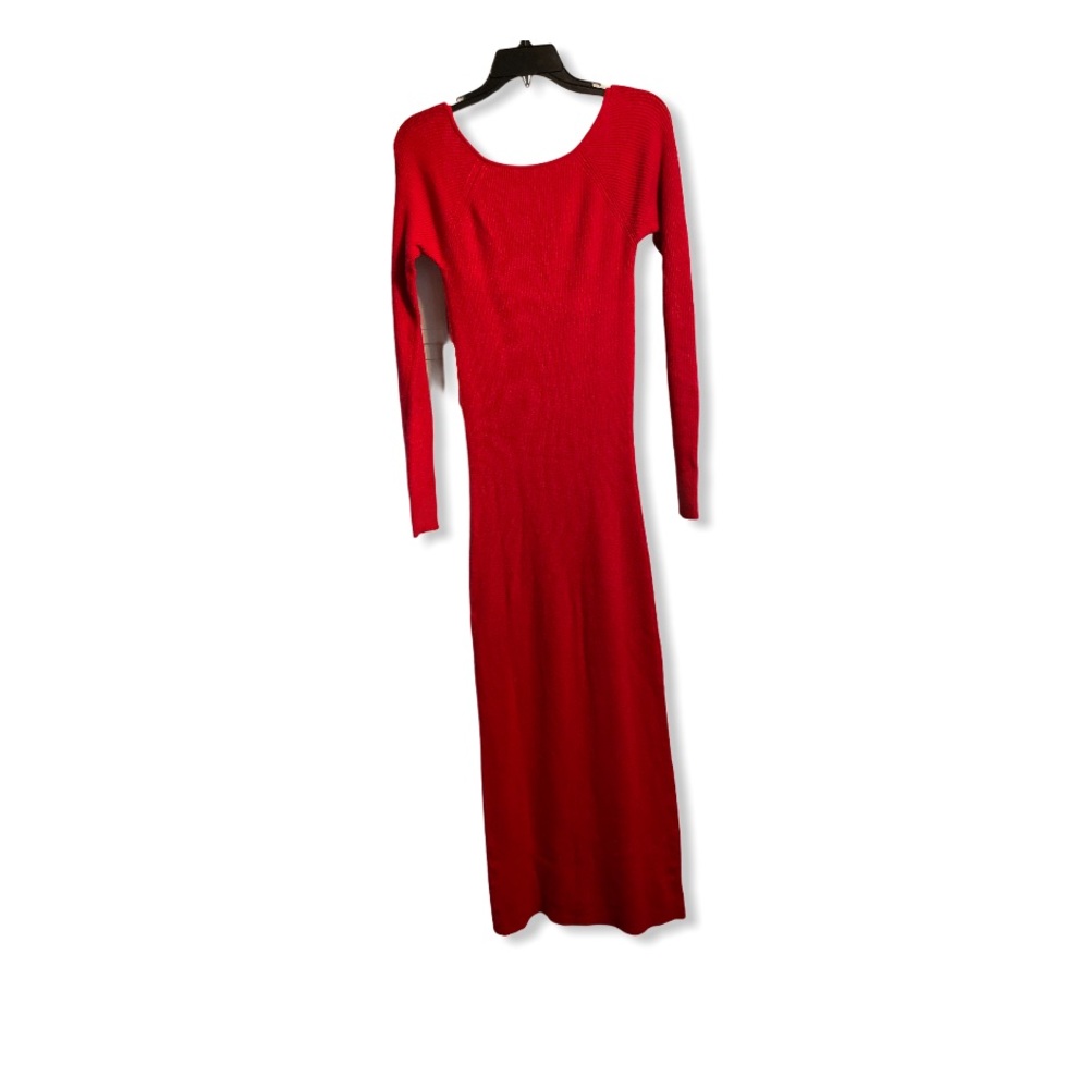 Leith Square Neck Long Sleeve Sweater Dress Red - Picture 3 of 6